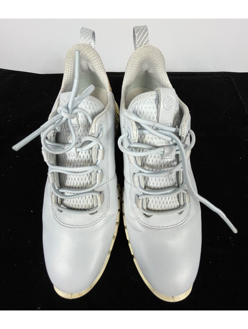 ECCO Ultra Flex Ice Blue Leather Comfort Sneakers Walking Shoes EU 37 US 6-6.5